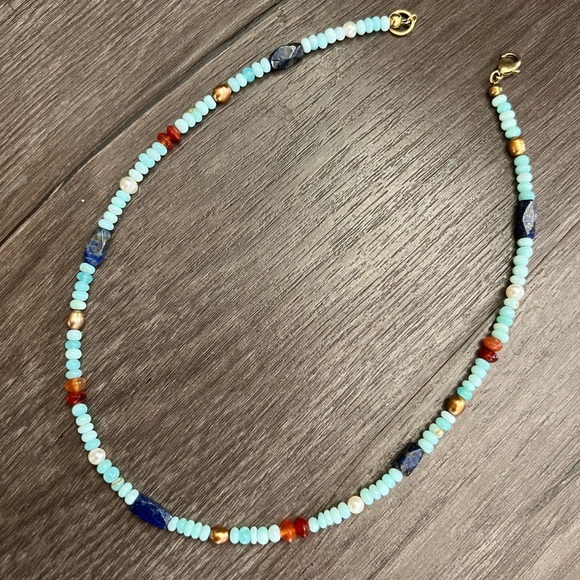 Handmade short layering gemstone necklace. - Picture 7 of 10